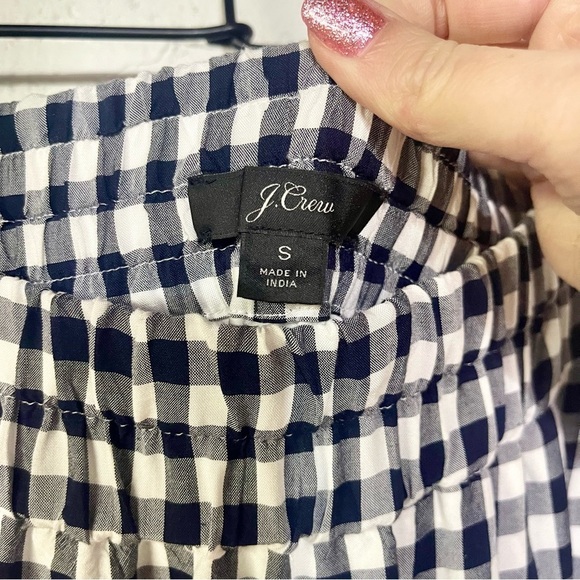 J. Crew•Navy & White Pull On Gigham Midi Skirt•Size Small - Picture 5 of 10